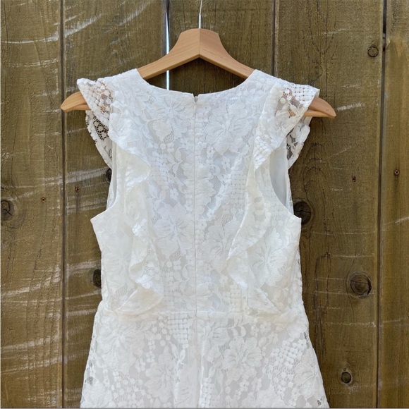 White Lace Ruffled Tiered Molinetto Maxi Dress 🌿 - Picture 10 of 12